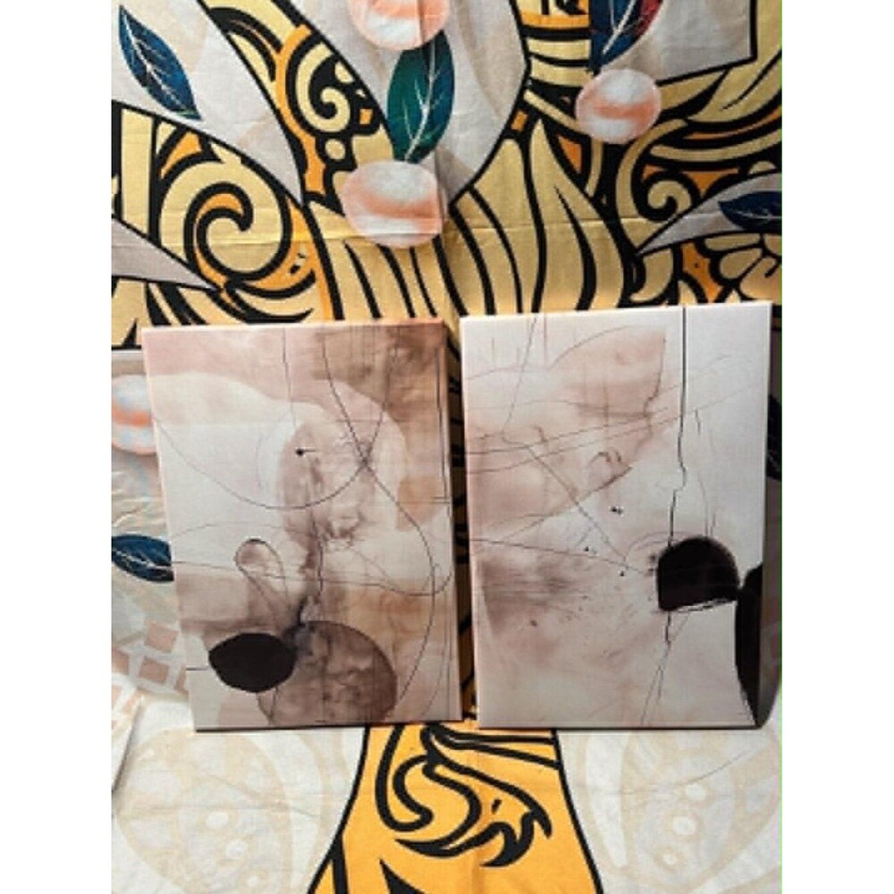 Lot of 7 Framed Abstract Wall Art Sets – Neutral Prints – Great for Repurposing